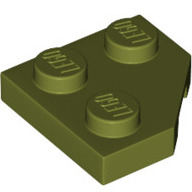Lego deska (destička) roh 2x2, olivově zelená (6278087)